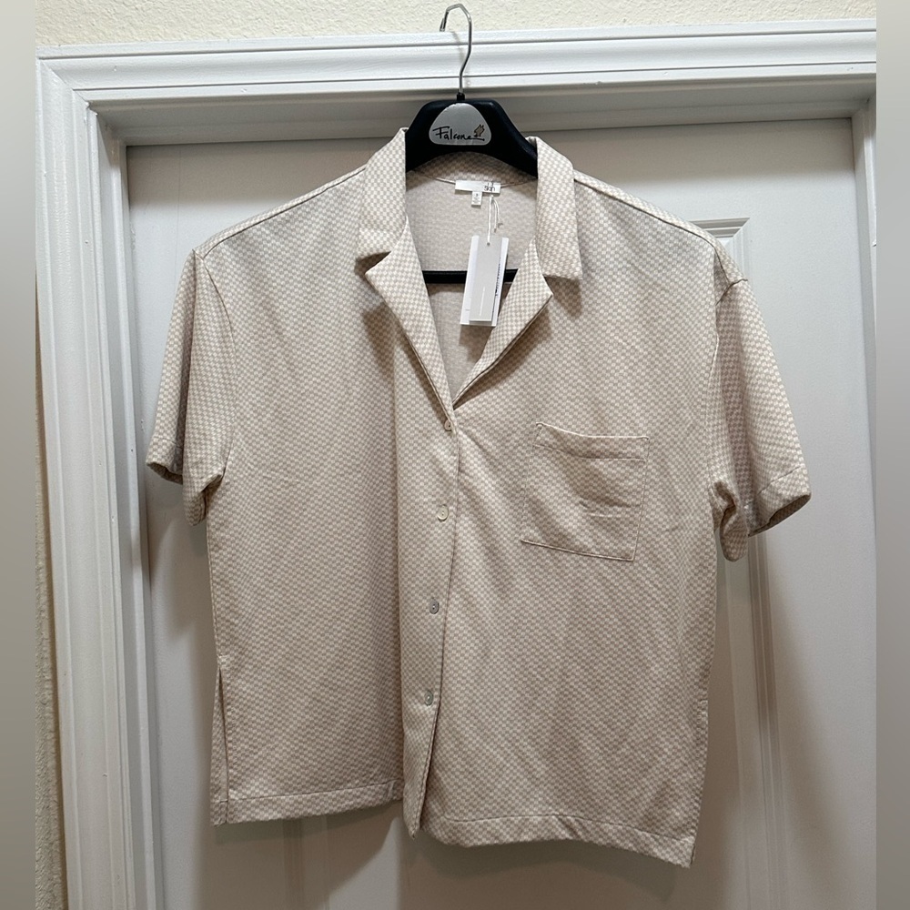 Skins Women’s Jules Top - Size 3 Color - Sandstone Check - NWT - Picture 3 of 8
